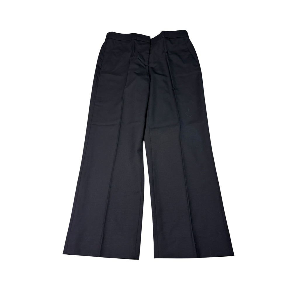 J.Crew Super 120s Wool Wide Leg Trousers Black Women Size 4 W30 L25 Professional